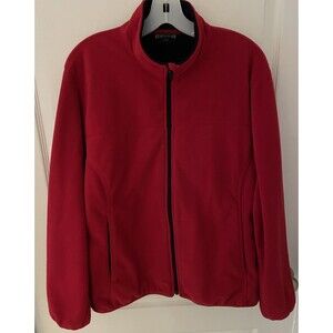 Lands End Fleece Jacket Full Zip In/Out Pockets Women’s 14-16